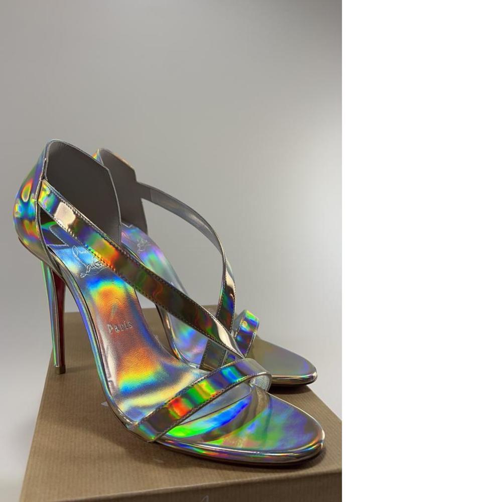 100mm Astridal Psychic AB Gold Holographic Iridescent Sandals E541